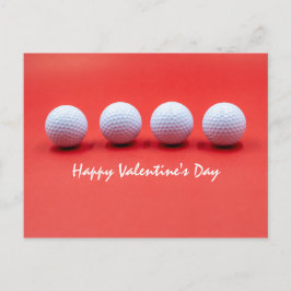 GolfValentijnsdag met golfballen is rood Briefkaart