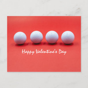 GolfValentijnsdag met golfballen is rood Briefkaart