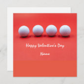 GolfValentijnsdag met golfballen is rood Feestdagenkaart (Voorkant / Achterkant)