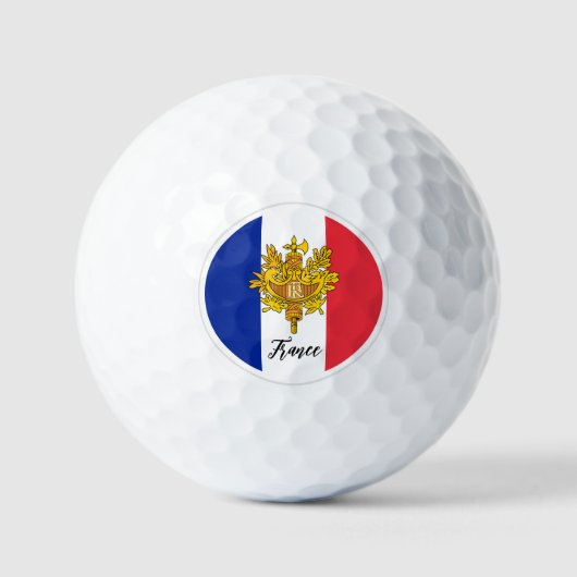 Golfvaren Frankrijk en Franse vlag/Golfbal Golfballen (Voorkant)