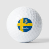 Golfvaren Zweden en Zweedse vlag/Golfbal Golfballen (Voorkant)