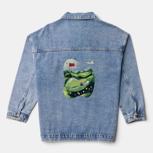 Golfveld spelen denim jacket (Achterkant)