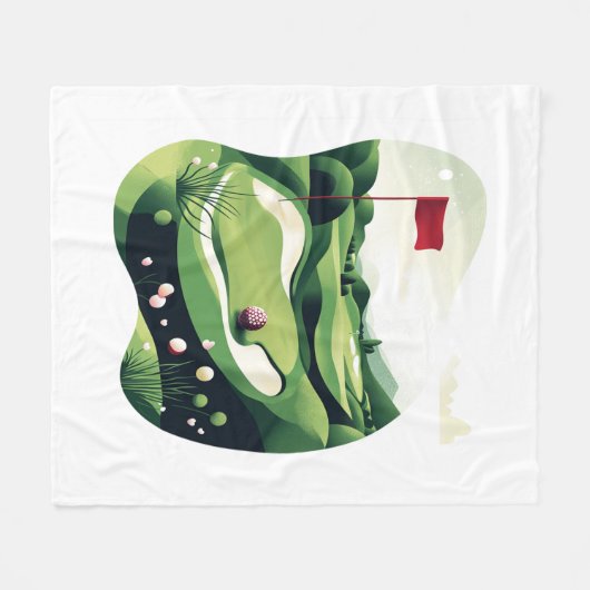 Golfveld spelen fleece deken (Voorkant (Horizontaal))