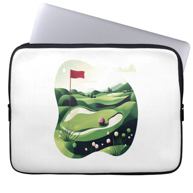 Golfveld spelen laptop sleeve (Voorkant)