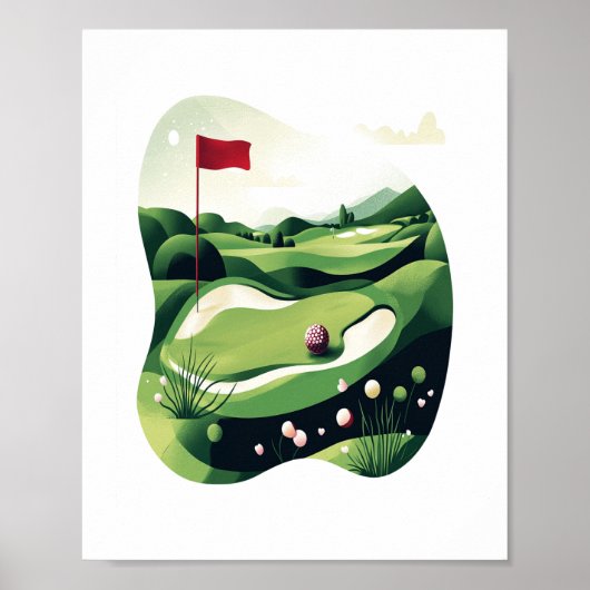 Golfveld spelen poster (Voorkant)