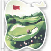 Golfveld spelen sticker (Voorkant)