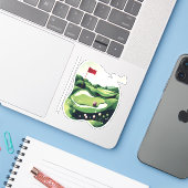 Golfveld spelen sticker (Laptop met iPhone)