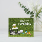 Golfverjaardag met balletje en biertje met t - shi briefkaart (Staand voorkant)