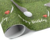 Golfverjaardag met golfbal en liefdesvorm cadeaupapier (Rol Hoek)
