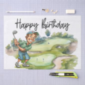 Golfverjaardag met golfer waterverf tissuepapier (Craft)