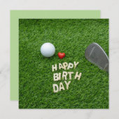 Golfverjaardag met liefde en golfbal & zandwig (Voorkant / Achterkant)