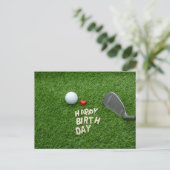 Golfverjaardag met liefde en golfbal & zandwig briefkaart (Staand voorkant)