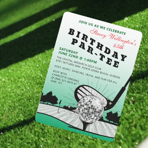Golfverjaardag Par-t-shirt Party Invitation Kaart