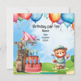 Golfverjaardag voor kind golffeest kaart