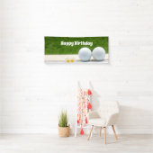 Golfverjaardagsbanner met golfballen en bier spandoek (Insitu)