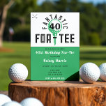 Golfverjaardagsfeest voor 40e Bday-T-shirt Kaart<br><div class="desc">Groen,  zwart en wit golf thema 40e verjaardag uitnodiging. Personaliseer het met uw evenementengegevens.</div>