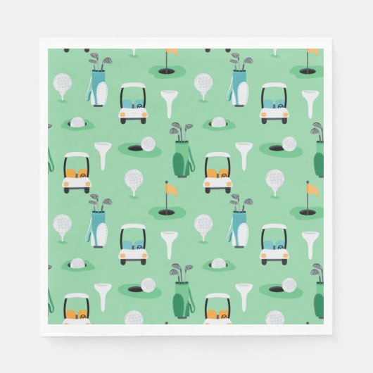 Golfverjaardagsfeestje Kinder golfpatroon Servet (Voorkant)