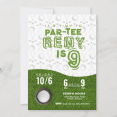 Golfverjaardagsuitnodiging · Par-T-shirt uitnodigi Kaart (Voorkant)