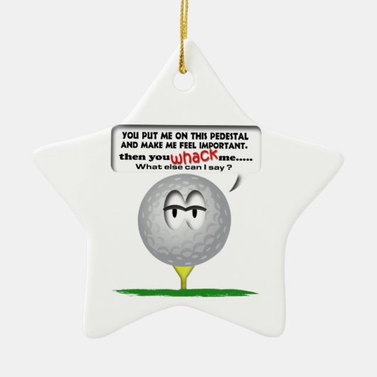 Golfversiering met breedbal keramisch ornament (Voorkant)