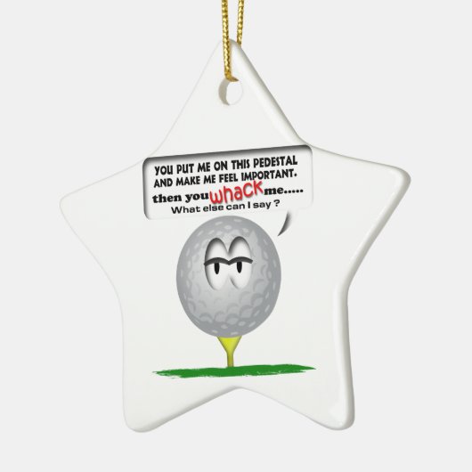 Golfversiering met breedbal keramisch ornament (Links)