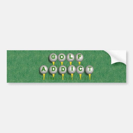 Golfverslaafde Bumpersticker (Voorkant)