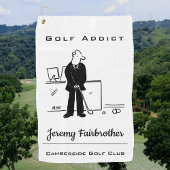 Golfverslaafde - Funny Golf Cartoon Golfhanddoek