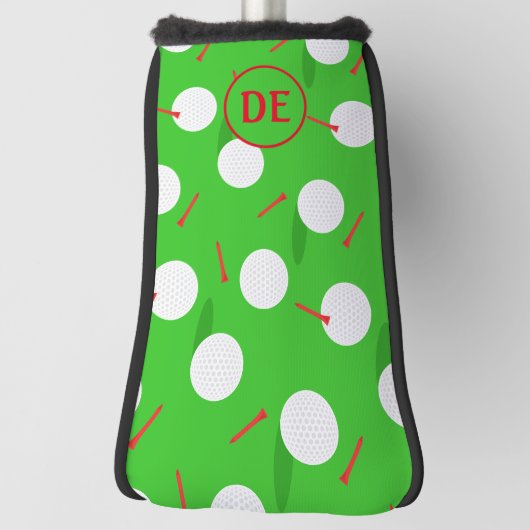 Golfverslaafde Golfbaan Patroon Monogram Golfheadcover (Draai 90)
