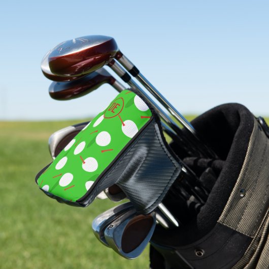 Golfverslaafde Golfbaan Patroon Monogram Golfheadcover (Insitu)