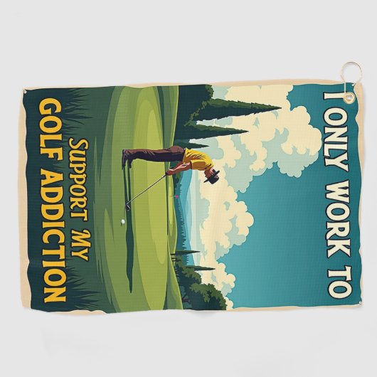 Golfverslaving Humor Golfhanddoek (Horizontaal)