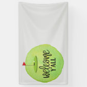 Golfvlag en welkomstteken op groen  spandoek (Verticaal)