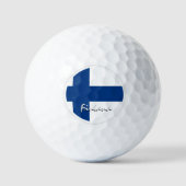 Golfvlag Finland en Finse vlag/Golfbal Golfballen (Voorkant)