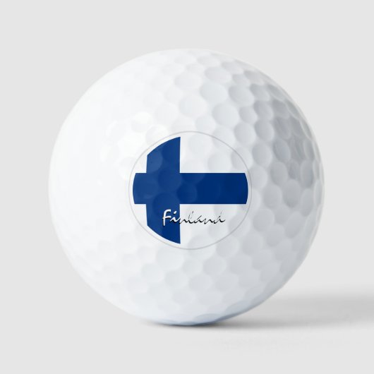 Golfvlag Finland en Finse vlag/Golfbal Golfballen (Voorkant)