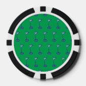 Golfvlag groen pokerchips (Voorkant)