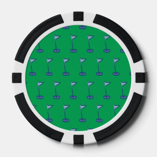 Golfvlag groen pokerchips (Voorkant)