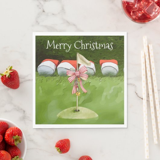 Golfvlag Kerstmis met veel Ball golfer Servet (Insitu)