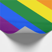 Golfvlag Kleuren regenboogbrede band Cadeaupapier (Hoek)