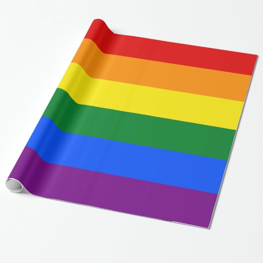 Golfvlag Kleuren regenboogbrede band Cadeaupapier (Uitgerold)