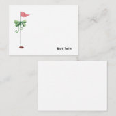 Golfvlag met rood lint met naam notitiekaartje (Voorkant / Achterkant)