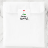 Golfvlag met tekst Gefeliciteerd met je verjaarda Vierkante Sticker (Tas)