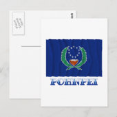 Golfvlag van Pohnpei, met naam Briefkaart (Voorkant / Achterkant)
