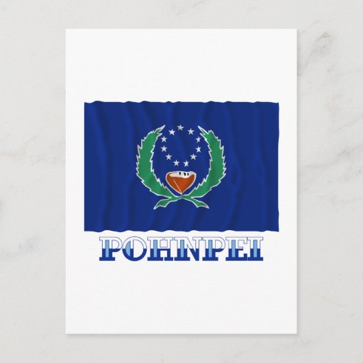 Golfvlag van Pohnpei, met naam Briefkaart (Voorkant)