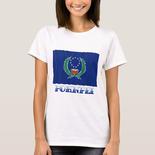 Golfvlag van Pohnpei, met naam T-shirt (Voorkant)
