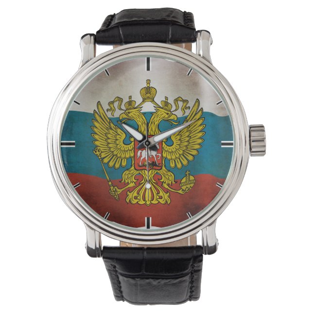 Golfvlag van Rusland Horloge (Voorkant)