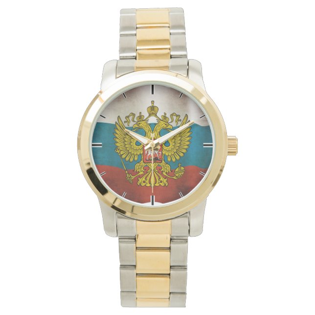 Golfvlag van Rusland Horloge (Voorkant)