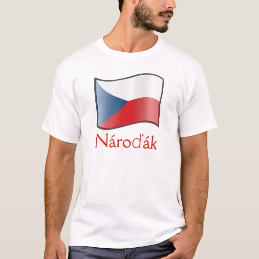 Golfvlag van Tsjechië Nároďák T-Shirt (Voorkant)