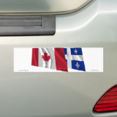 Golfvlaggen van Canada en Quebec Bumpersticker (Op auto)