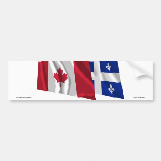 Golfvlaggen van Canada en Quebec Bumpersticker (Voorkant)