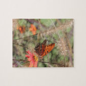 Golfvlindervlinder op Zinnia Legpuzzel (Horizontaal)