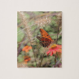 Golfvlindervlinder op Zinnia Legpuzzel