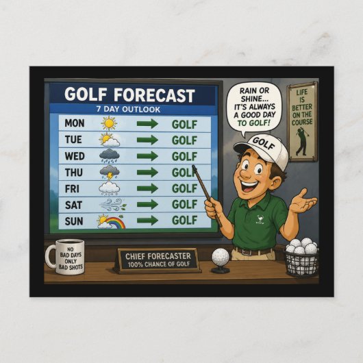 Golfvoorspelling Briefkaart (Voorkant)